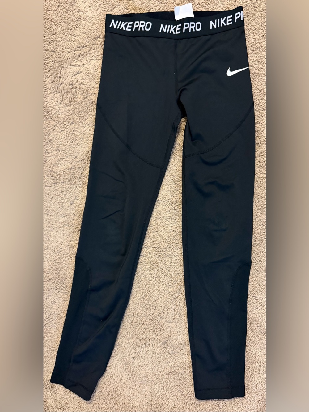 Nike Black Pro Compression Leggings with White Swoosh